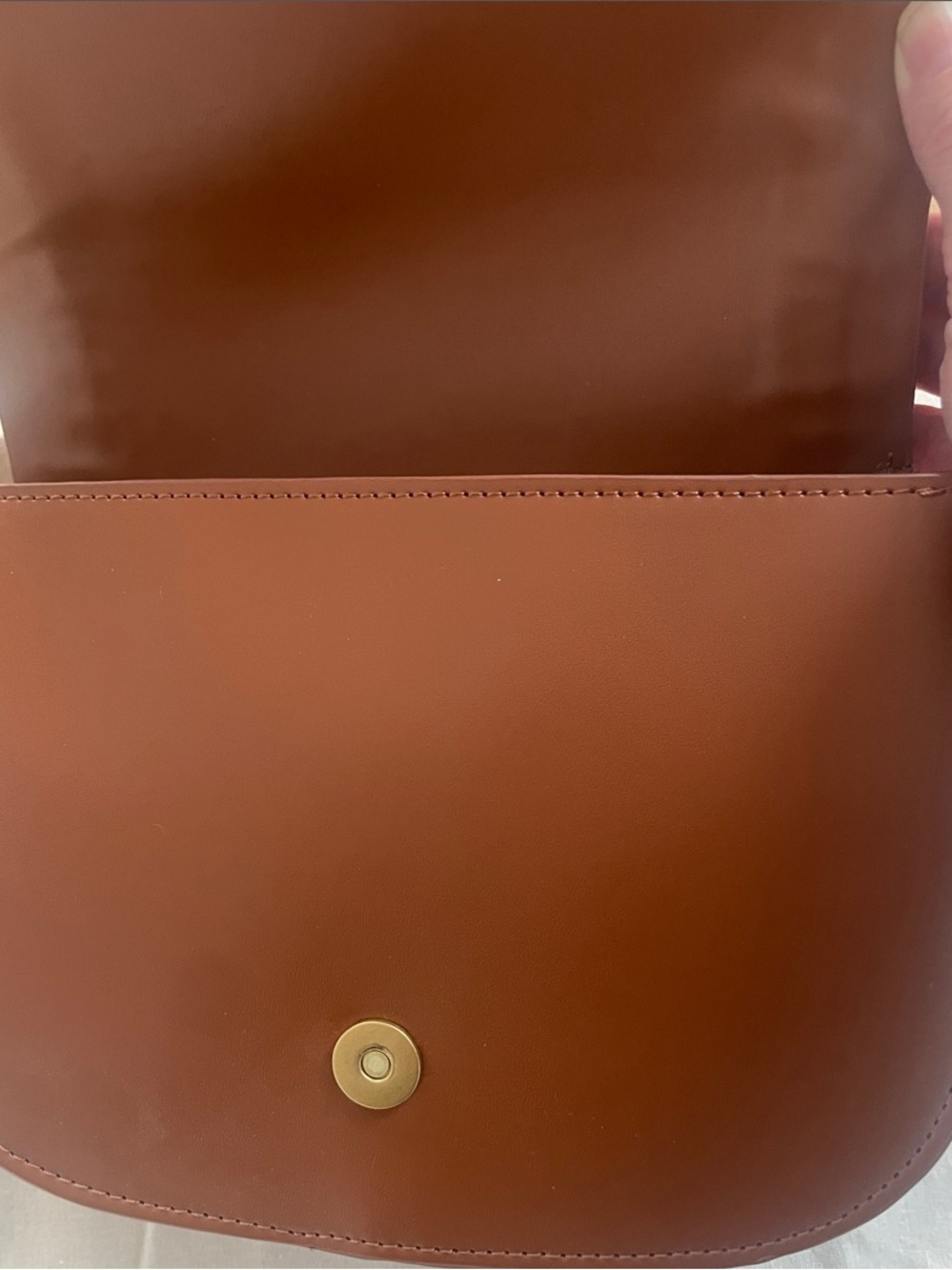 Zara Brown Leather Crossbody Bag with Canvas Strap - Picture 4 of 4